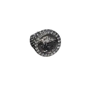 Versace Ring Medusa Silver Metal Rhinestone